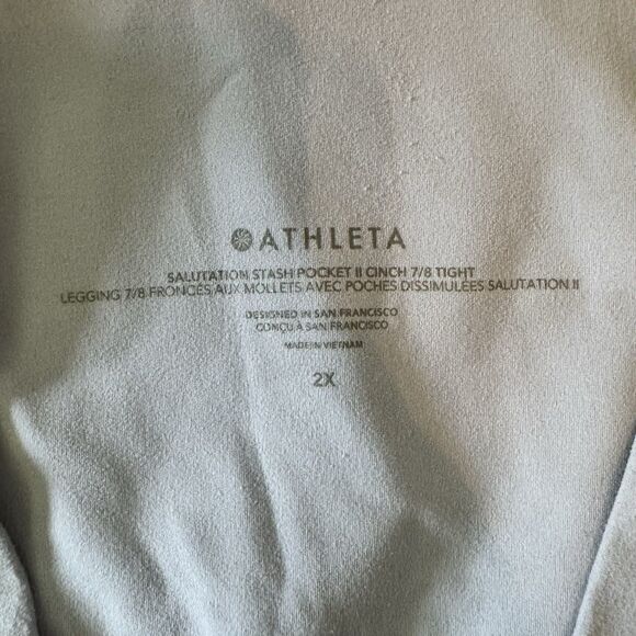 Athleta Salutation Stash Pocket II Cinch 7/8 Leggings Size 2X XXL Gray Blue - Picture 2 of 5
